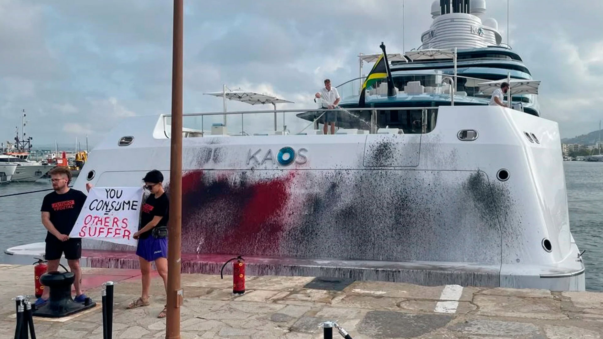 AENIB strongly condemns the vandalisation of the megayacht Kaos in Ibiza