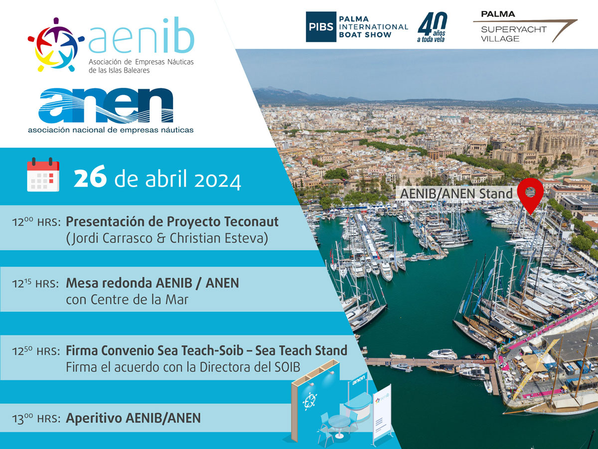 AENIB participará activamente en el 40 aniversario  del Salón Náutico de Palma, PIBS
